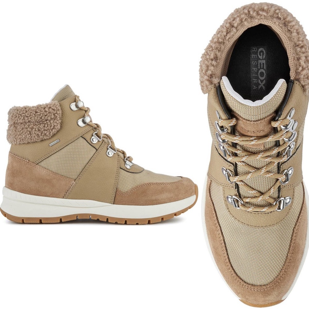 Geox- Respiria Wedge Sneakers Light Olive /Tan - Size 6 EXCELLENT CONDITION